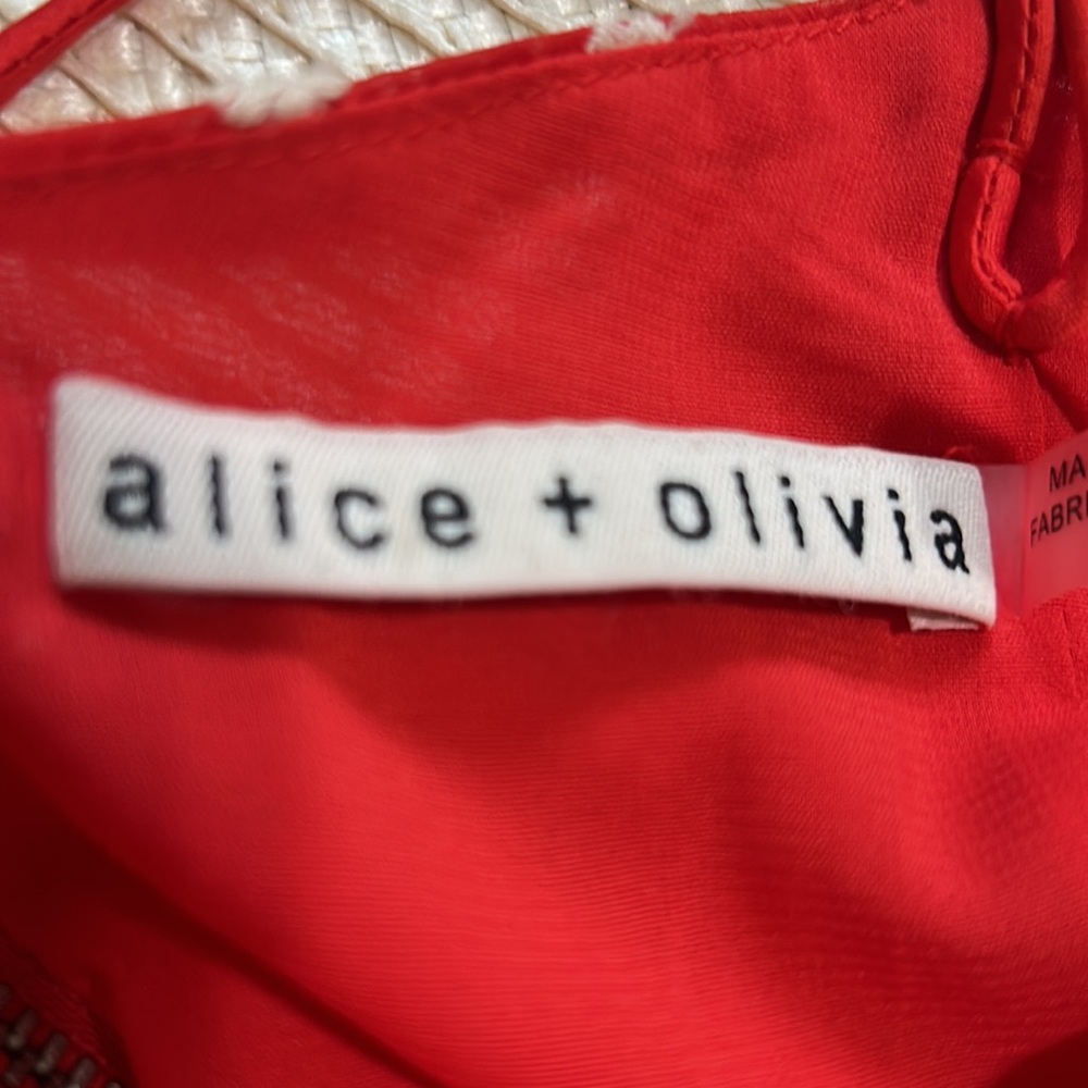 Alice + Olivia Red Polka Dot Wrap-Style Mini Dress - Picture 16 of 16